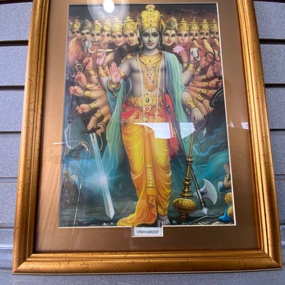 💥 Hindu Art Print Vishnu Vishwaroopa💥 Professionally Framed 19.5" x 13.5" In💥 - Picture 3 of 15